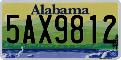 AL license plate 5AX9812