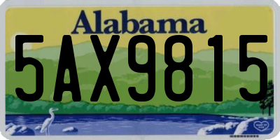AL license plate 5AX9815