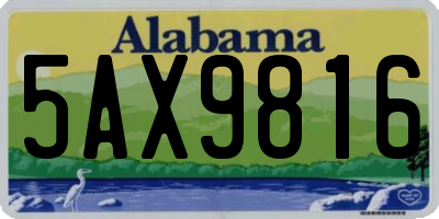 AL license plate 5AX9816