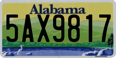 AL license plate 5AX9817