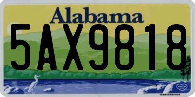 AL license plate 5AX9818