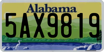 AL license plate 5AX9819