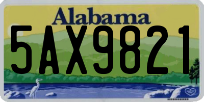 AL license plate 5AX9821