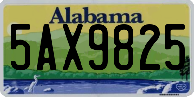 AL license plate 5AX9825