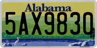 AL license plate 5AX9830