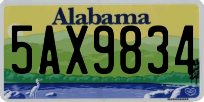 AL license plate 5AX9834