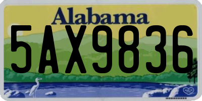 AL license plate 5AX9836