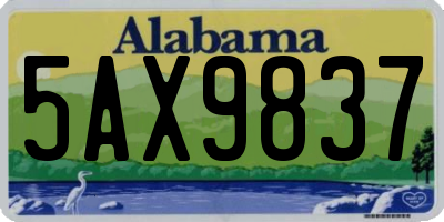 AL license plate 5AX9837