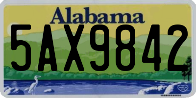 AL license plate 5AX9842
