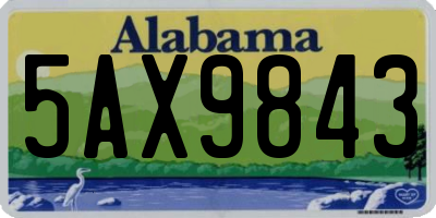 AL license plate 5AX9843