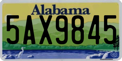 AL license plate 5AX9845
