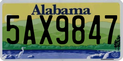 AL license plate 5AX9847
