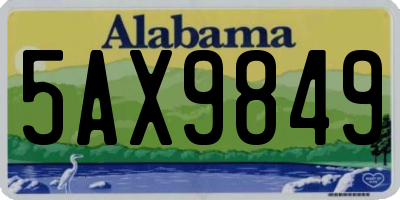 AL license plate 5AX9849