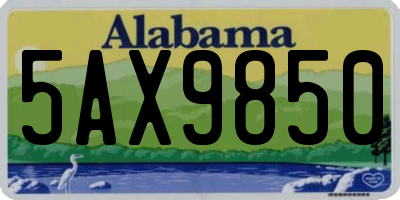 AL license plate 5AX9850