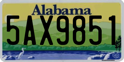 AL license plate 5AX9851