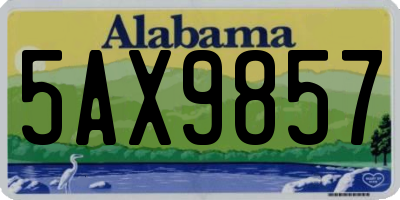 AL license plate 5AX9857