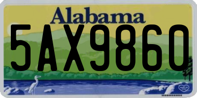 AL license plate 5AX9860