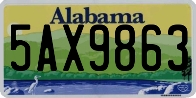AL license plate 5AX9863