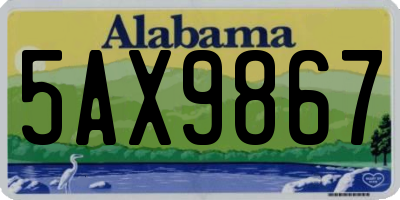 AL license plate 5AX9867