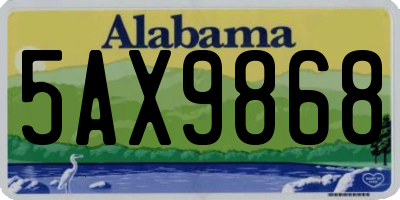 AL license plate 5AX9868
