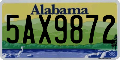 AL license plate 5AX9872