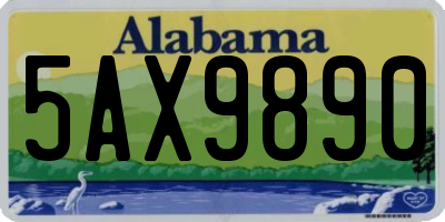 AL license plate 5AX9890