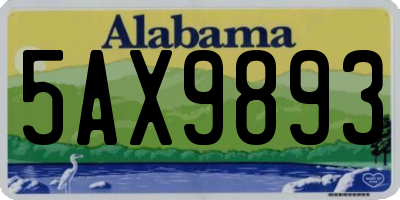 AL license plate 5AX9893