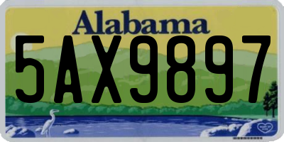 AL license plate 5AX9897