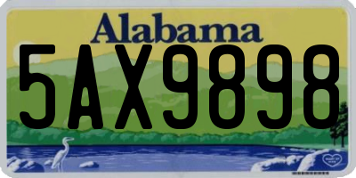 AL license plate 5AX9898