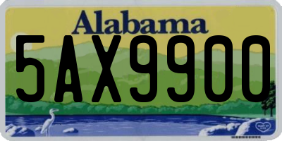 AL license plate 5AX9900