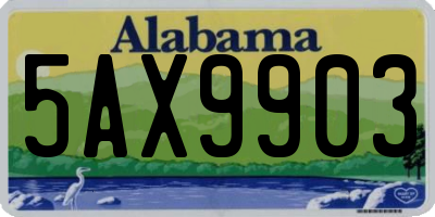 AL license plate 5AX9903