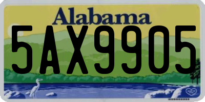 AL license plate 5AX9905