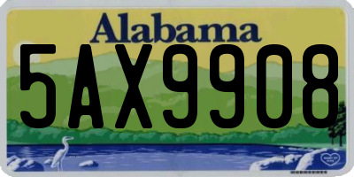 AL license plate 5AX9908
