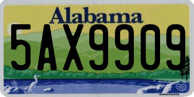 AL license plate 5AX9909