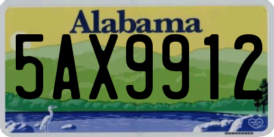 AL license plate 5AX9912