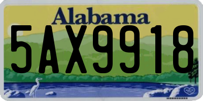 AL license plate 5AX9918