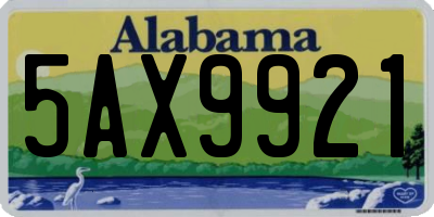 AL license plate 5AX9921