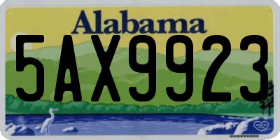 AL license plate 5AX9923