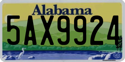 AL license plate 5AX9924
