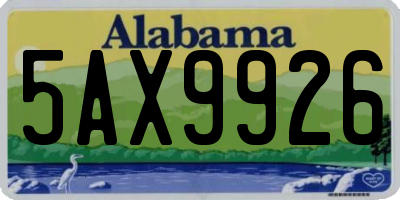 AL license plate 5AX9926