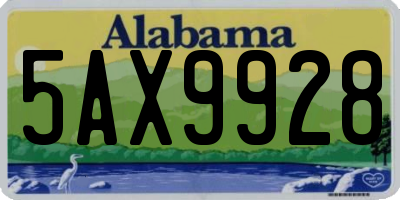 AL license plate 5AX9928