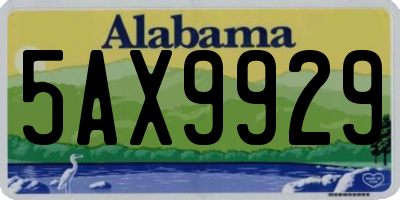 AL license plate 5AX9929