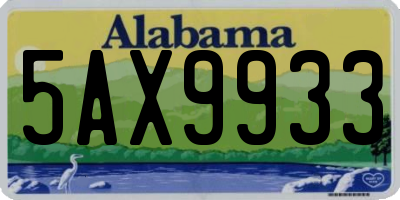 AL license plate 5AX9933