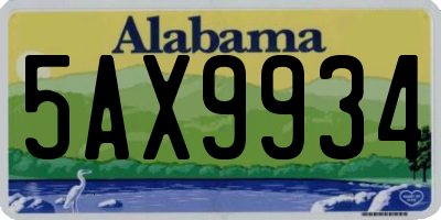 AL license plate 5AX9934