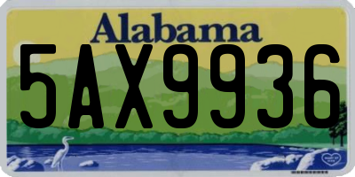 AL license plate 5AX9936