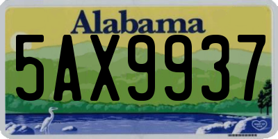 AL license plate 5AX9937