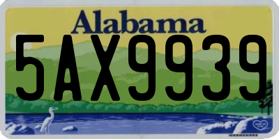 AL license plate 5AX9939
