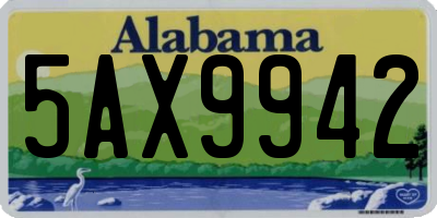 AL license plate 5AX9942