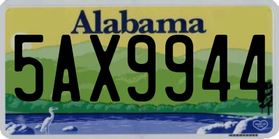 AL license plate 5AX9944