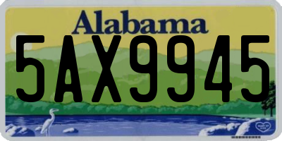 AL license plate 5AX9945